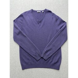 Mette Sweater Womens Medium Purple 100% Cashmere V Neck Knit Soft Pullover Cozy